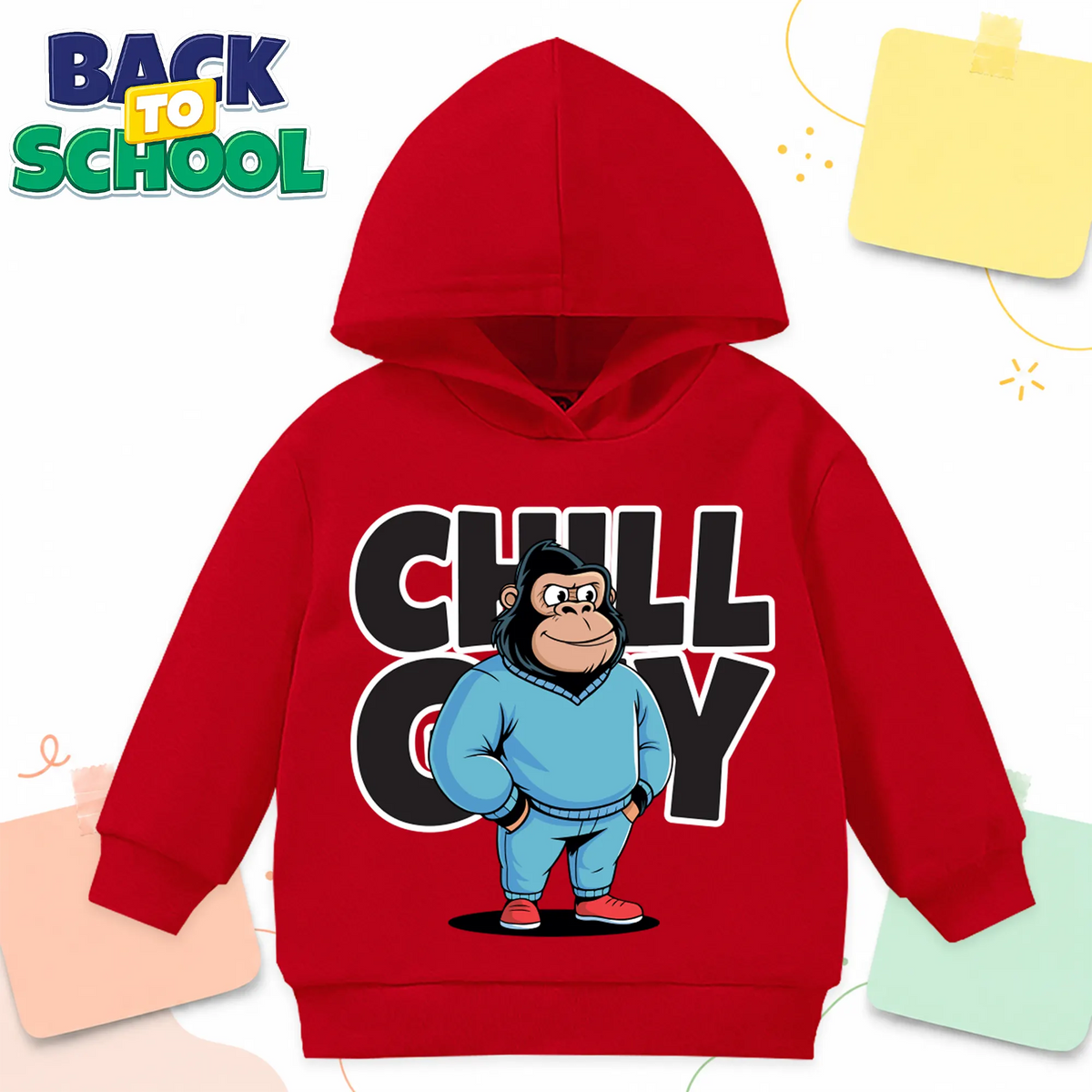 هودي مطبوع احمر عرض